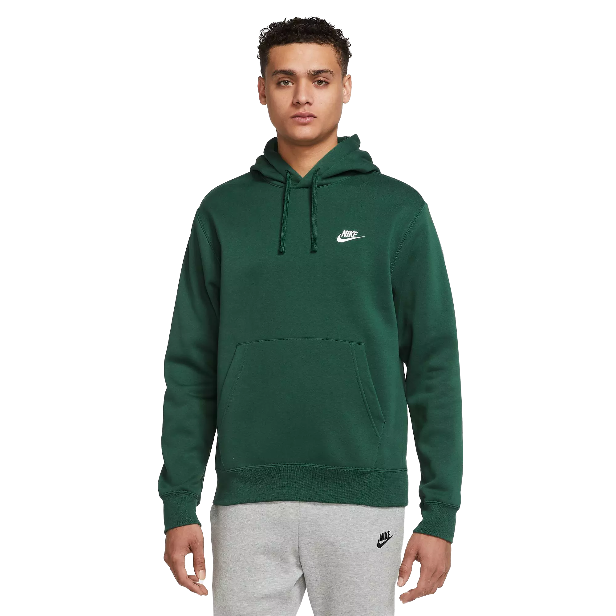 Nike club hotsell fleece hoodie green